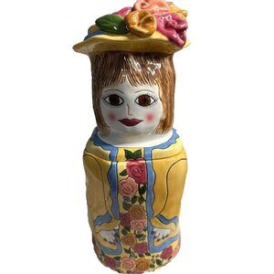 Susan Paley by Ganz Minna Cookie Jar Lady Flora Apron Hat Rose Canister Storage